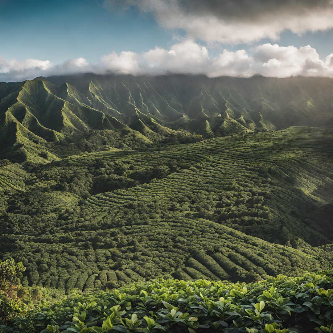 Coffee fields in the Hawaiian Mountains